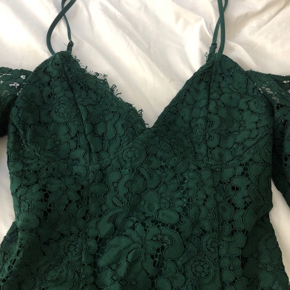 Bardot Lace Dress with Cold Shoulder - Picture 4 of 8